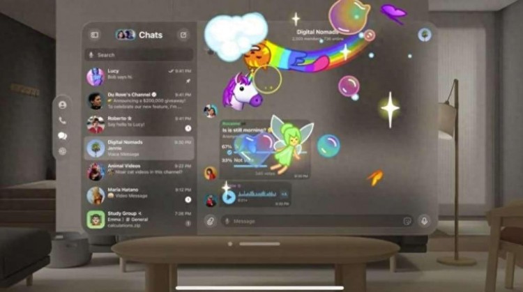 Telegram发布了社交平台 概念演示visionOS版本